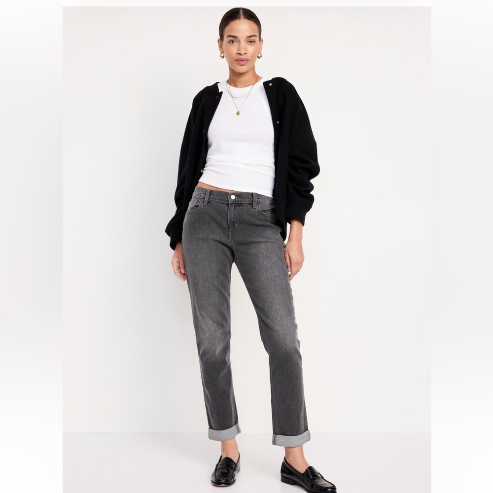 Old Navy Washed Black Boyfriend Jeans